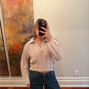 Elegant Cream V-Neck Sweater